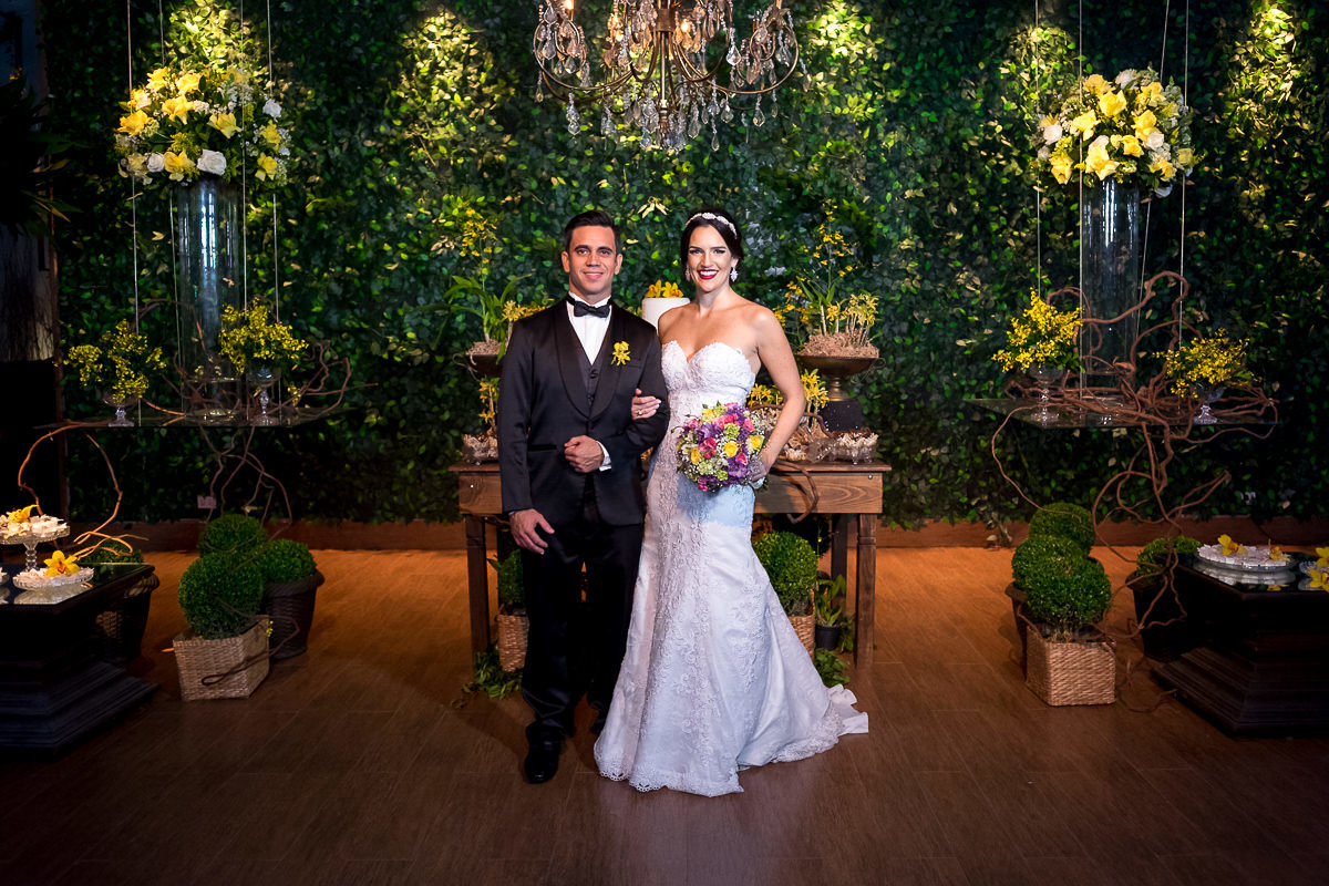 noivos na recepção