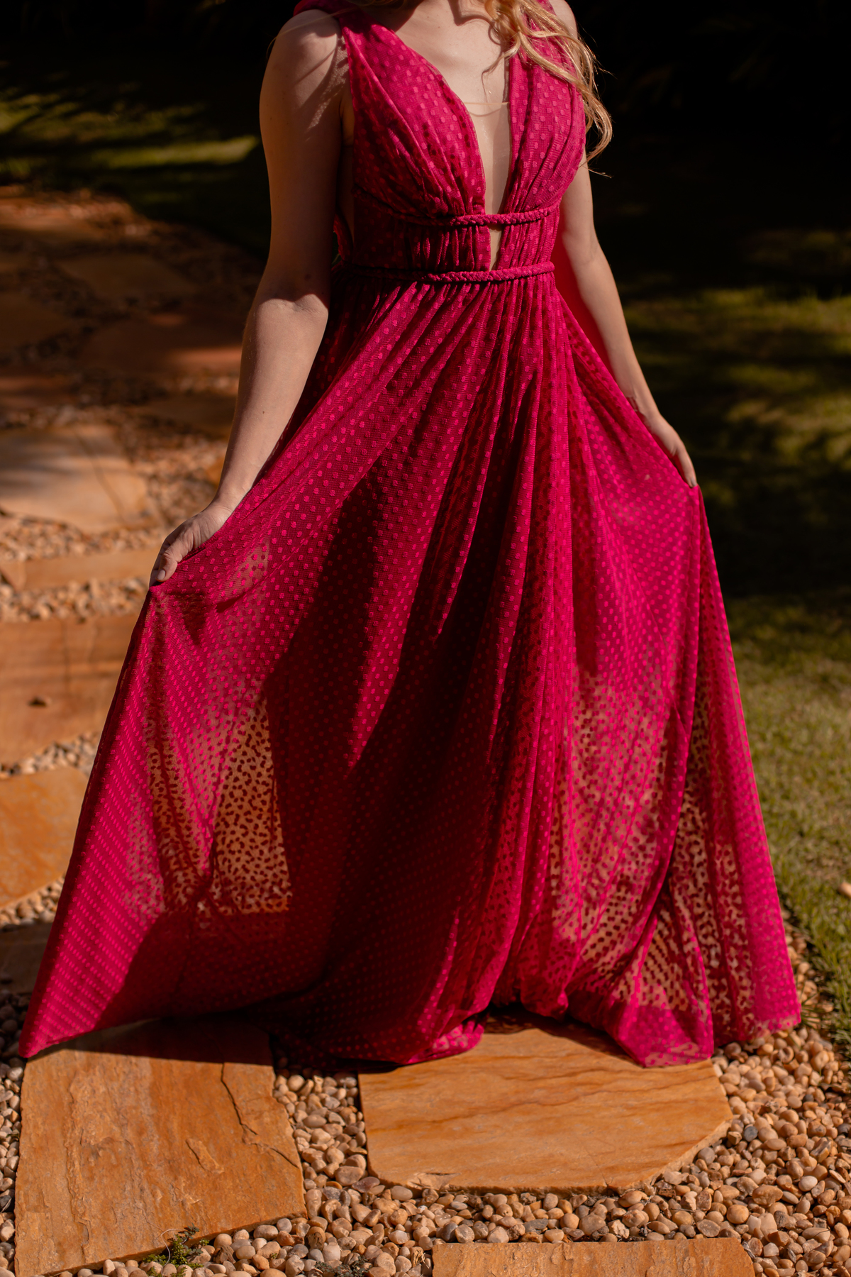 cintura de vestido de locação