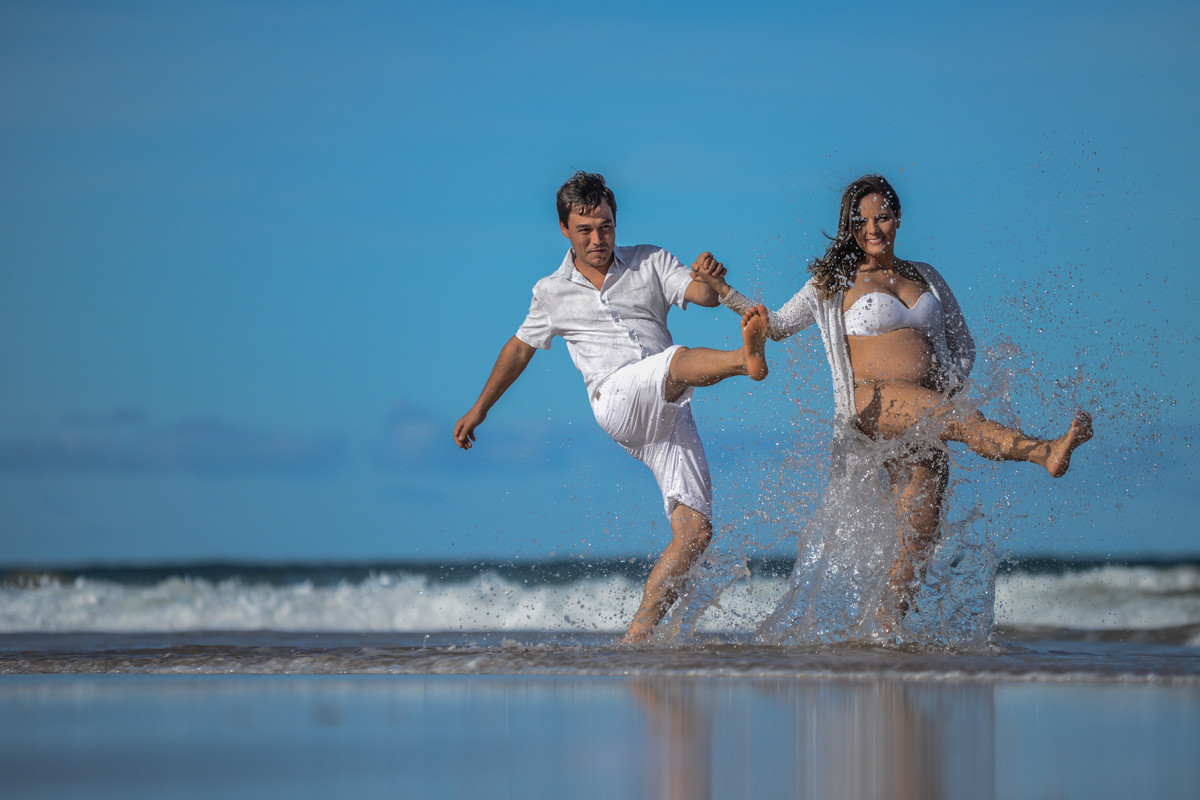sessão gestante na praia