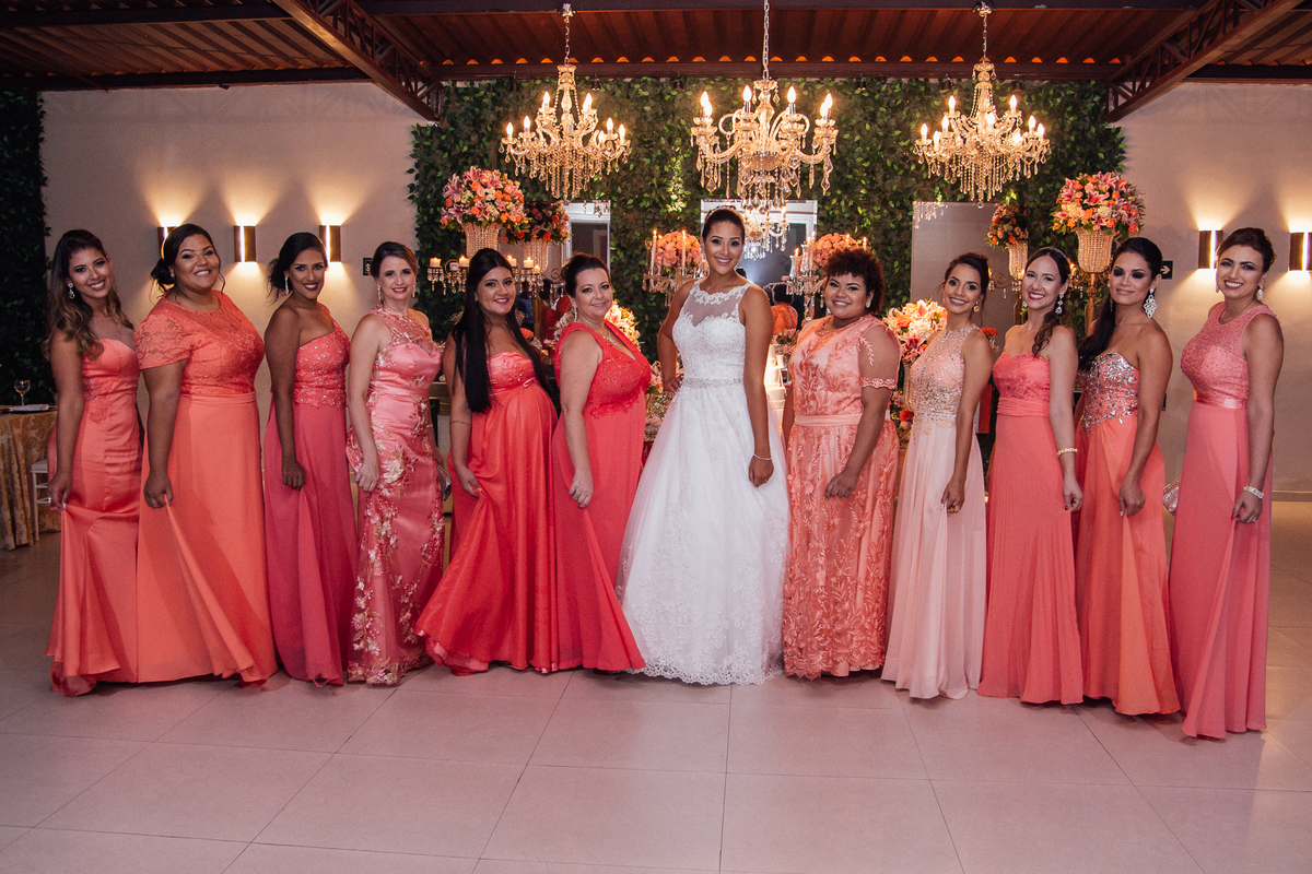 vestido coral madrinhas