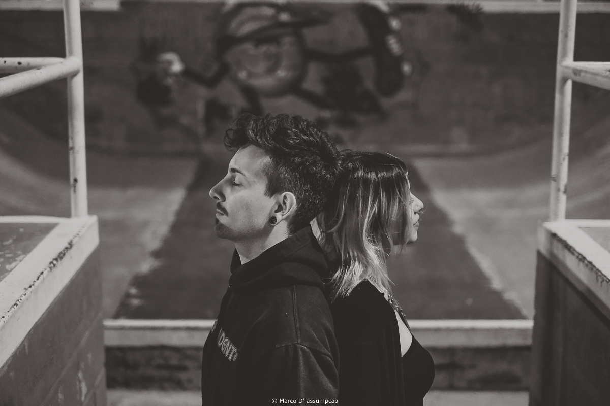 ensaio de casal na pista de skate