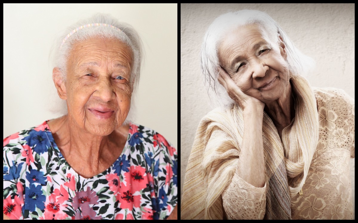 Onde fazer book fotográfico de mulher de 100 anos? Ivna sá fotografa mulheres de 100 anos em belo horizonte. Mulher de 100 anos faz sessão fotográfica em estúdio especializado em fotografia de mulheres antes e depois, mudança