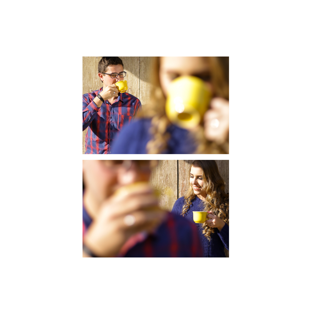 Casal tomando café.