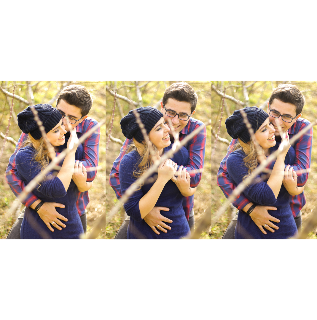 Casal se abraçando e se divertindo.