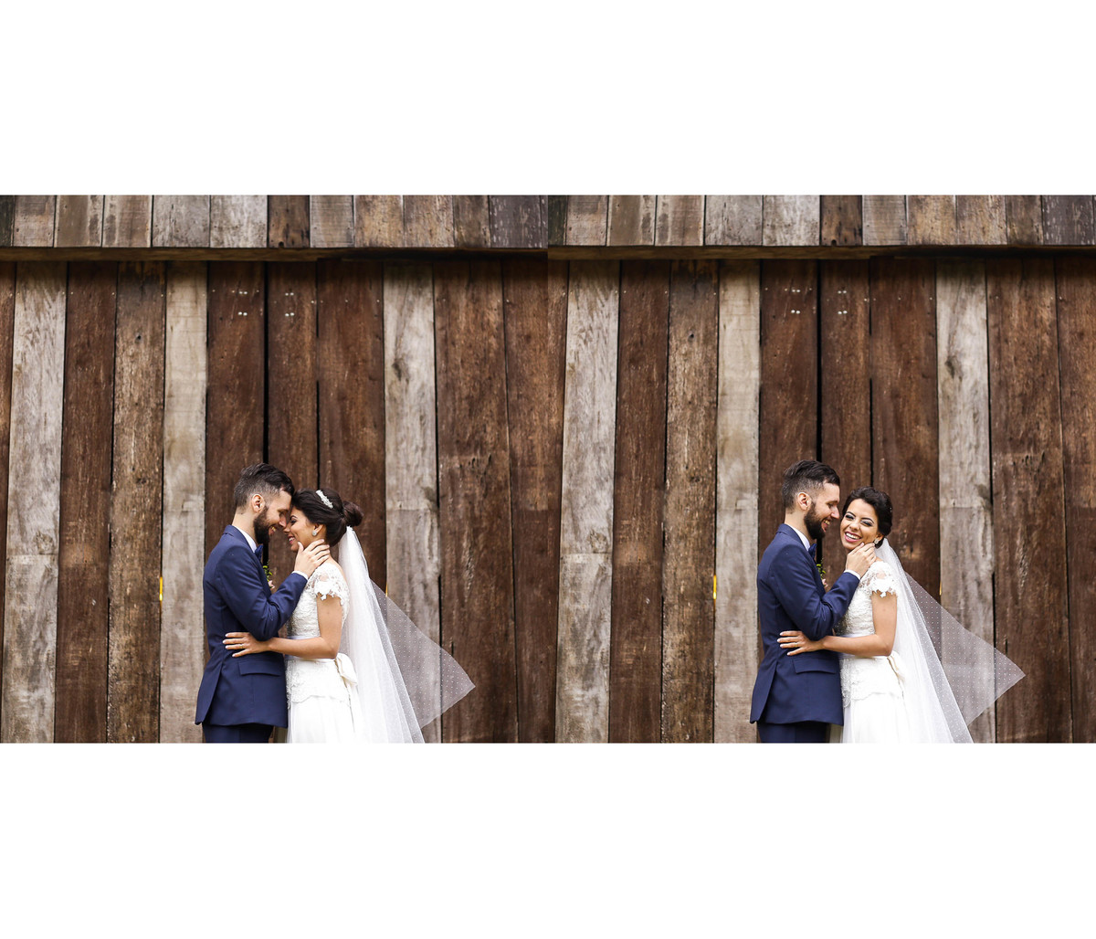 Fotos dos noivos se curtindo no casamento no campo.