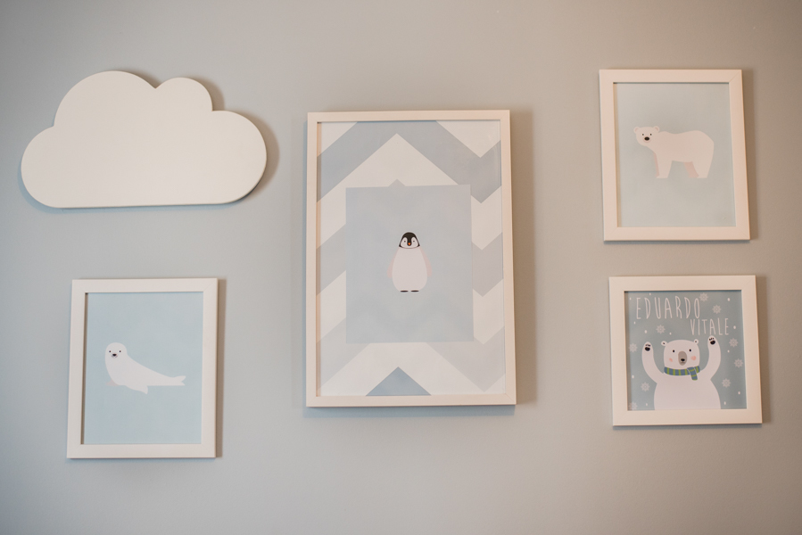 Quartinho do bebê - azul e cinza, nuvem, chevron  Curitiba - Juliana Madalosso