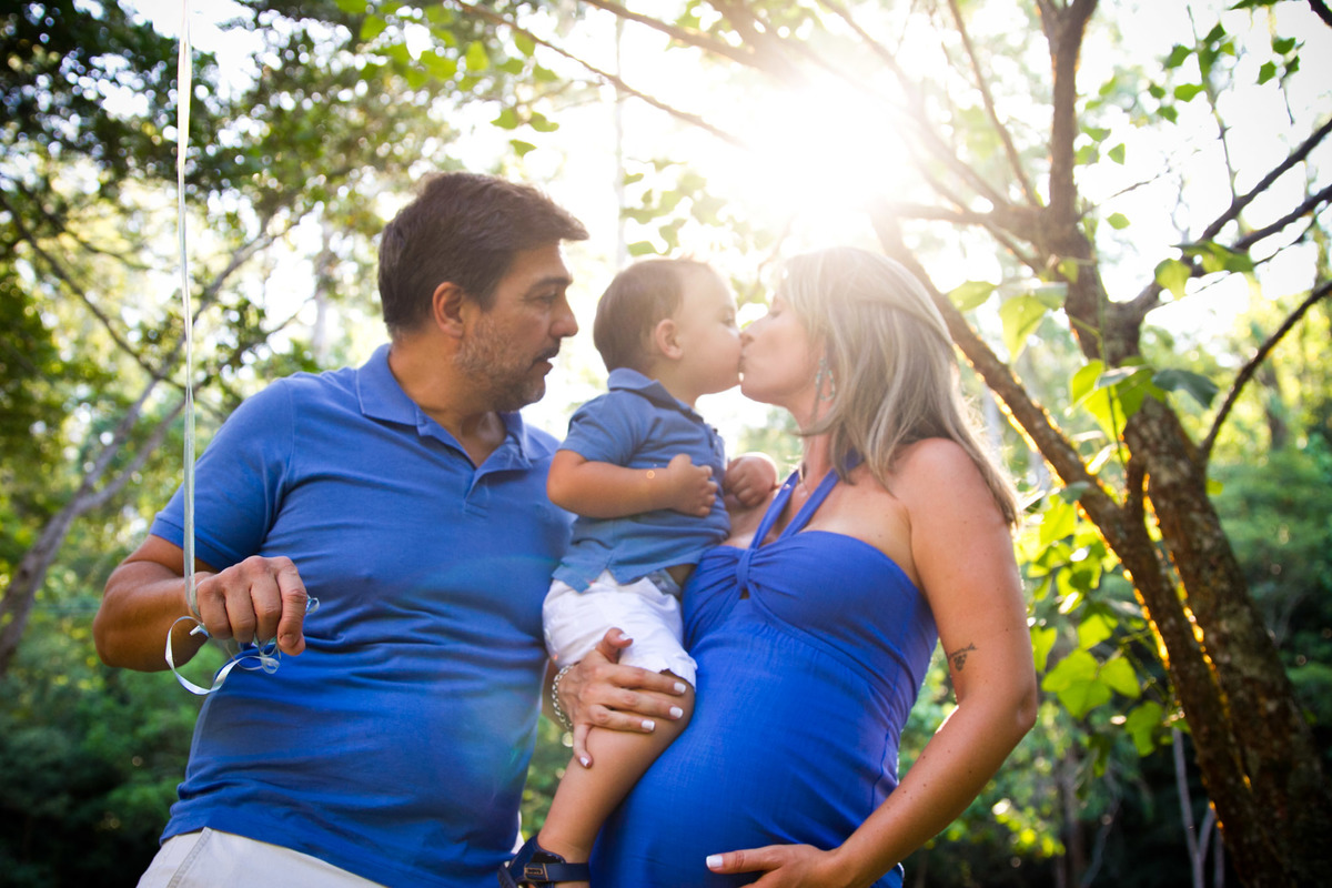 ensaio de gestante por do sol beijo 