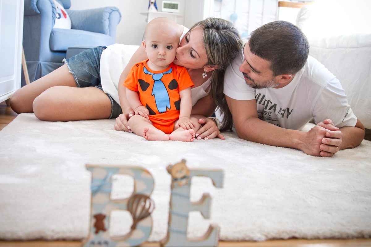 Fotografia de família ao fundo
