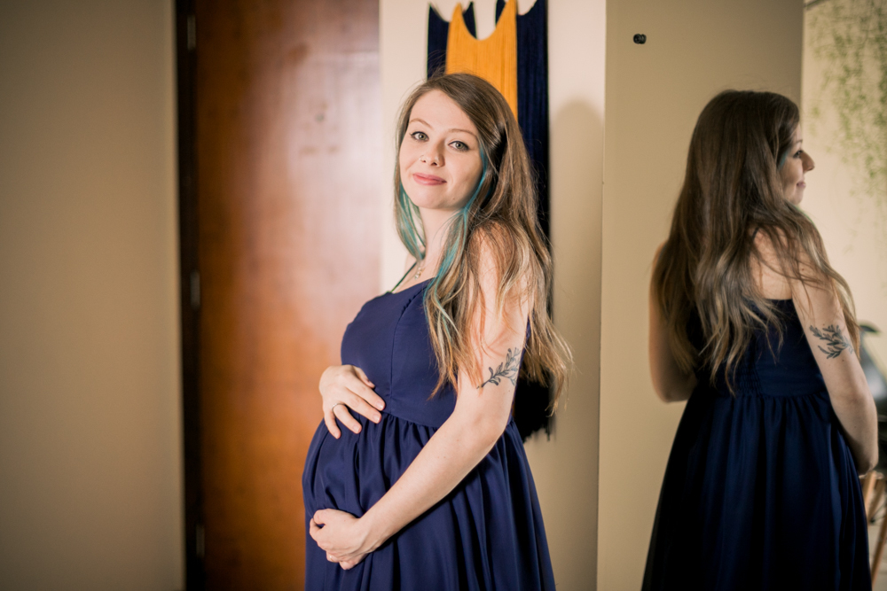 Ensaio gestante em casa