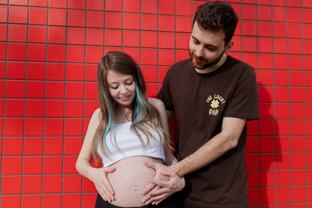 Ensaio gestante na rua