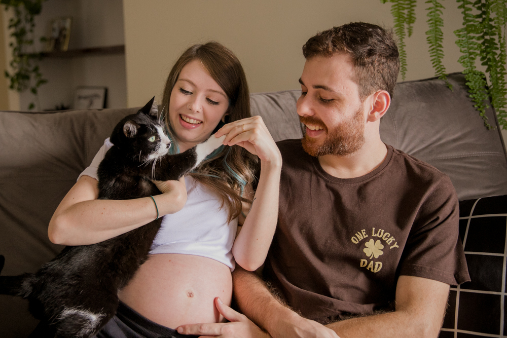 Ensaio gestante em casa