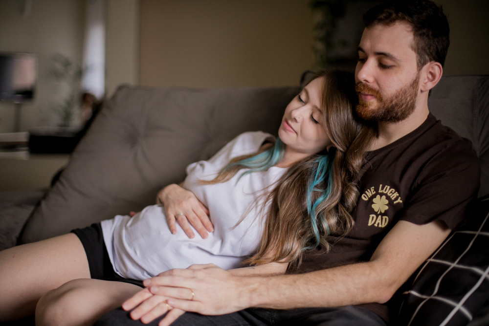 Ensaio gestante em casa