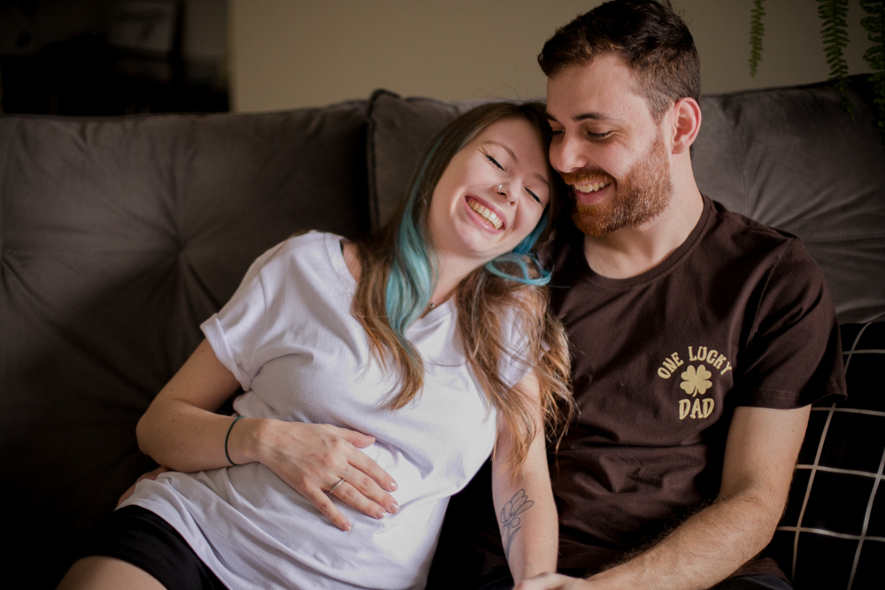 Ensaio gestante em casa