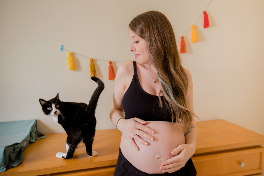 Ensaio gestante em casa