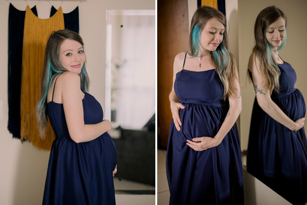 Ensaio gestante em casa