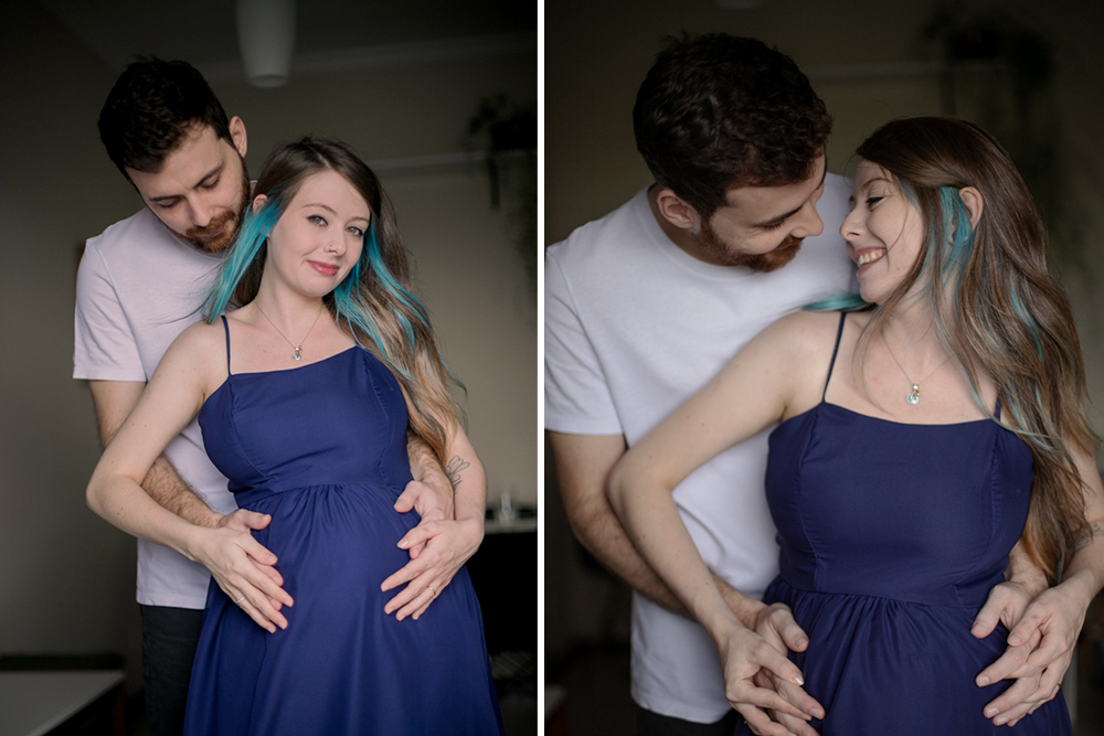 Ensaio gestante em casa