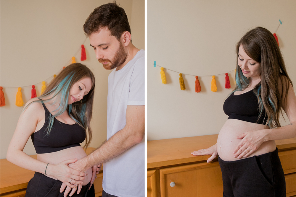 Ensaio gestante em casa