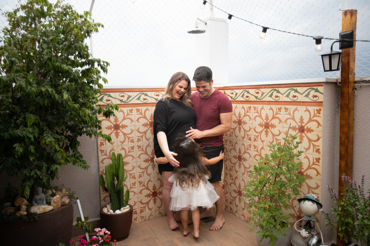 sessão de gestante em casa