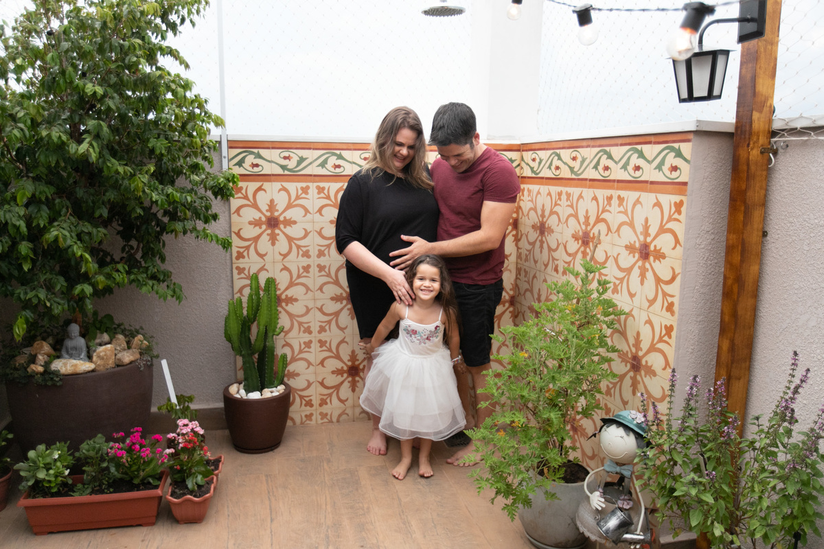 sessão de gestante em casa