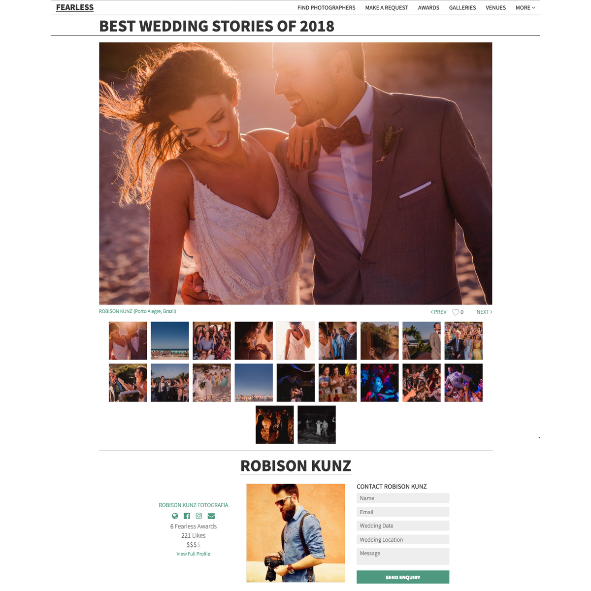 robison kunz premiado entre os melhores fot&oacute;grafos de casamento do mundo