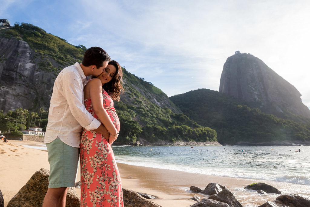 À espera do Miguel - Urca/RJ - ensaio de gestante na praia