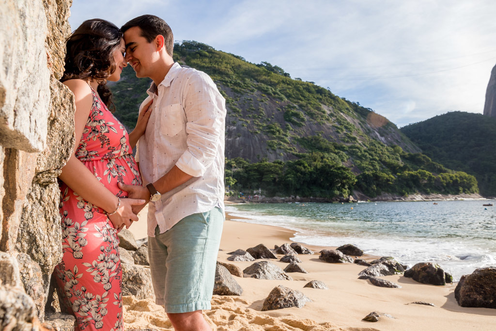 À espera do Miguel - Urca/RJ - ensaio de gestante na praia