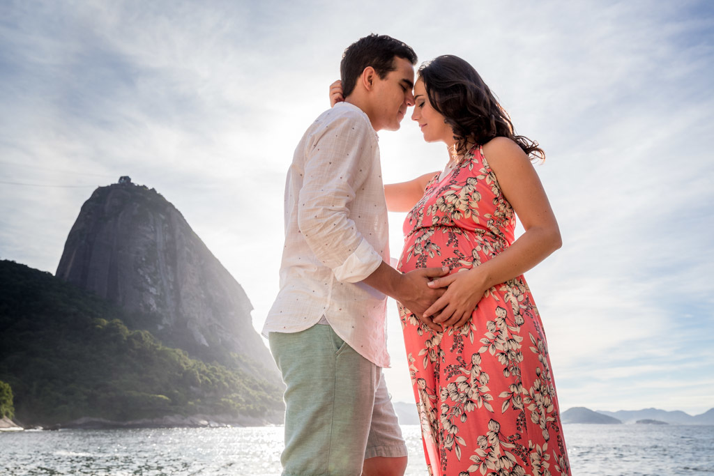 À espera do Miguel - Urca/RJ - ensaio de gestante na praia