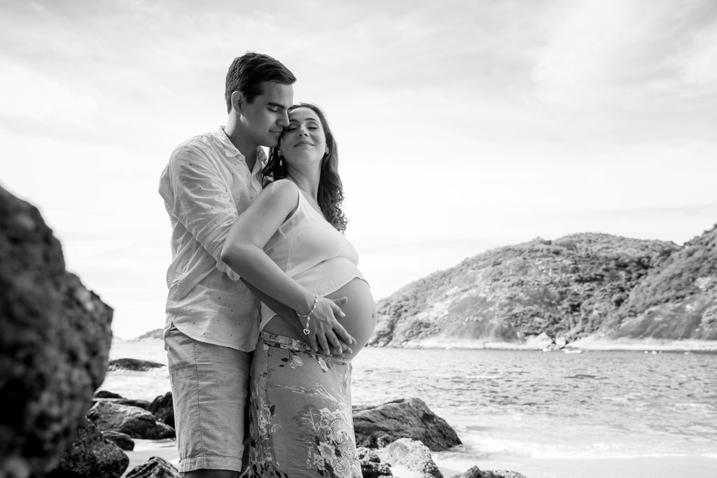 À espera do Miguel - Urca/RJ - ensaio de gestante na praia