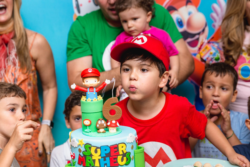 Aniversário Infantil - Matheus 6 anos - tema mario bros - super mario - decoração festa infantil - penísula barra