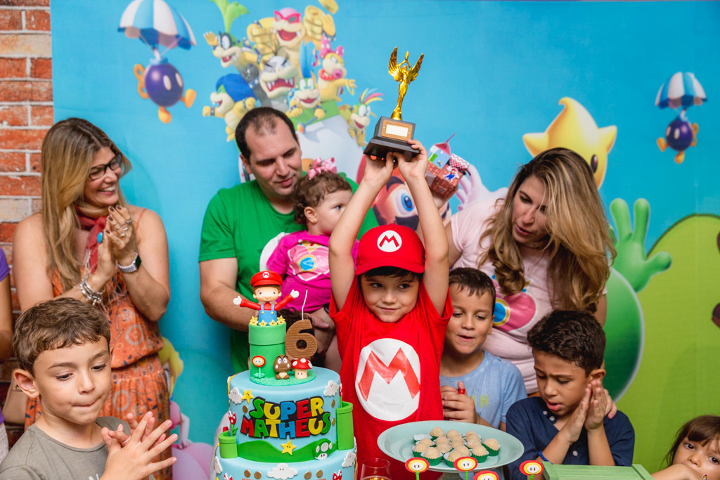 Aniversário Infantil - Matheus 6 anos - tema mario bros - super mario - decoração festa infantil - penísula barra