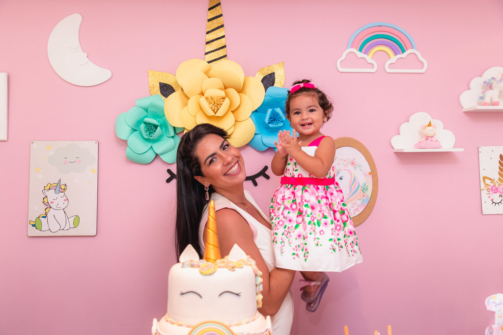 Aniversário infantil - Judith 1 ano - tema unicórnio - festa menina - Hora Feliz Casa de Festas - niteroi/rj