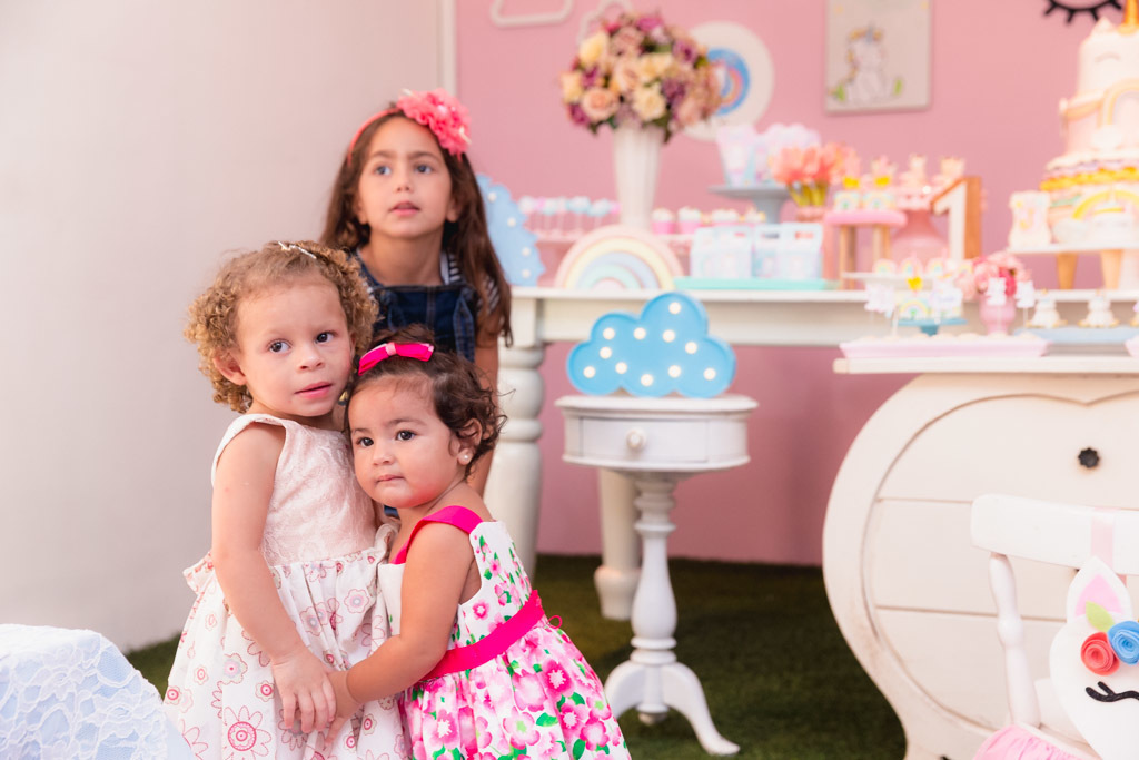 Aniversário infantil - Judith 1 ano - tema unicórnio - festa menina - Hora Feliz Casa de Festas - niteroi/rj