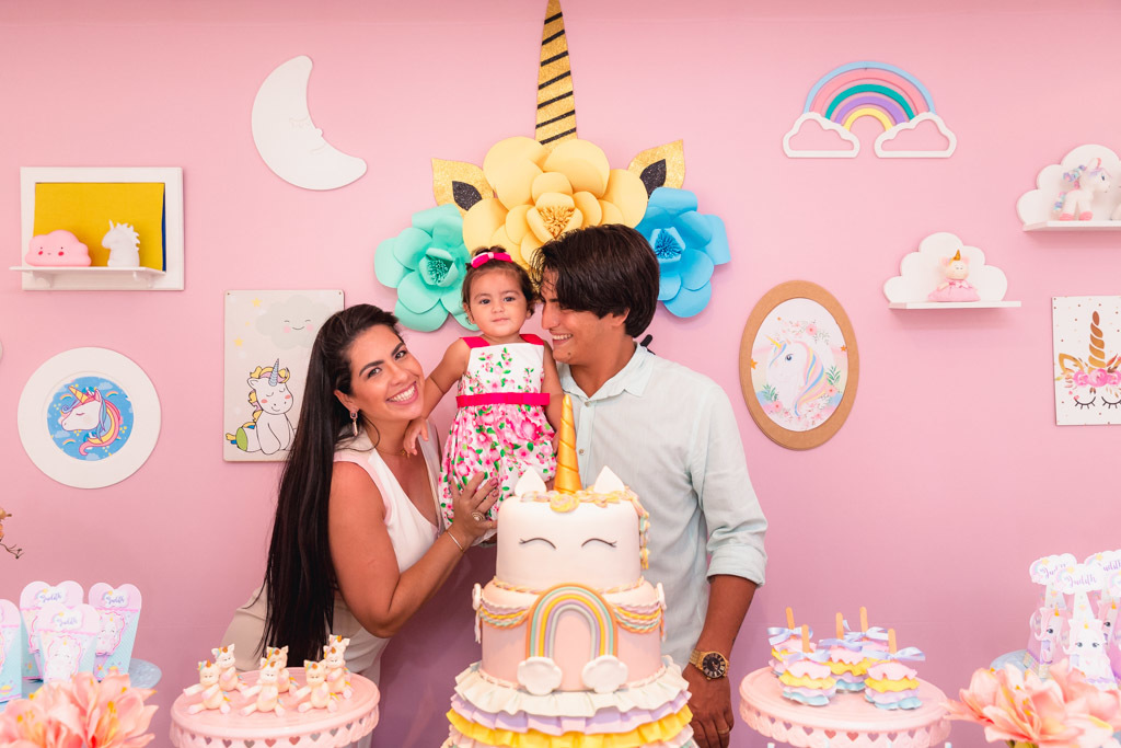 Aniversário infantil - Judith 1 ano - tema unicórnio - festa menina - Hora Feliz Casa de Festas - niteroi/rj