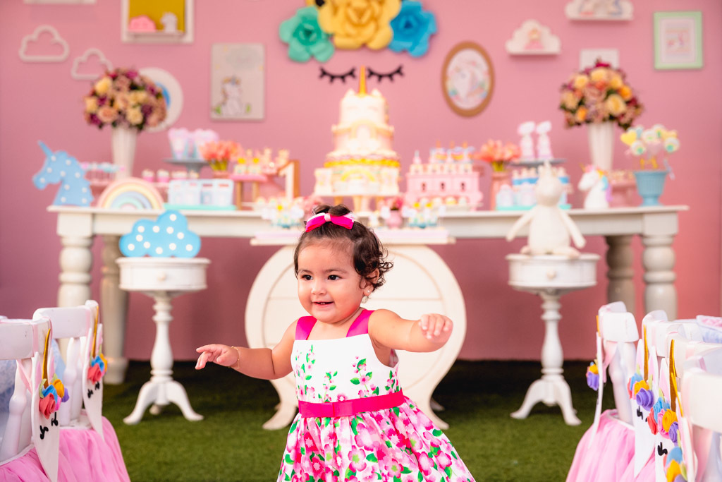 Aniversário infantil - Judith 1 ano - tema unicórnio - festa menina - Hora Feliz Casa de Festas - niteroi/rj