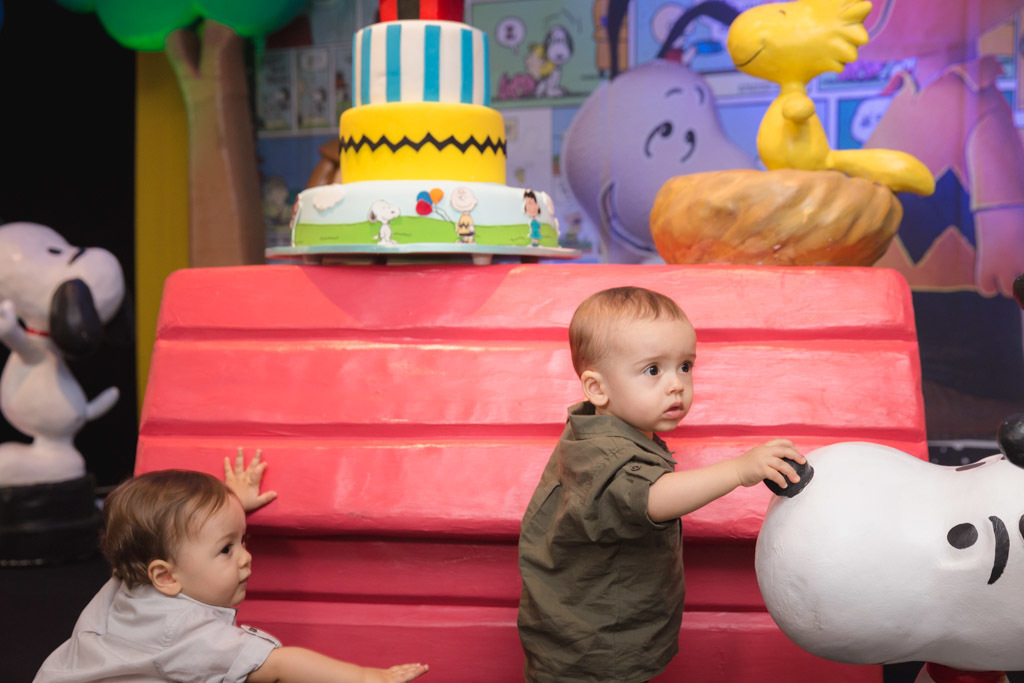 Aniversario infantil - Pedro e Gabriel 1 ano - Temas snoopy - Festa & Cia - Nitreói /RJ