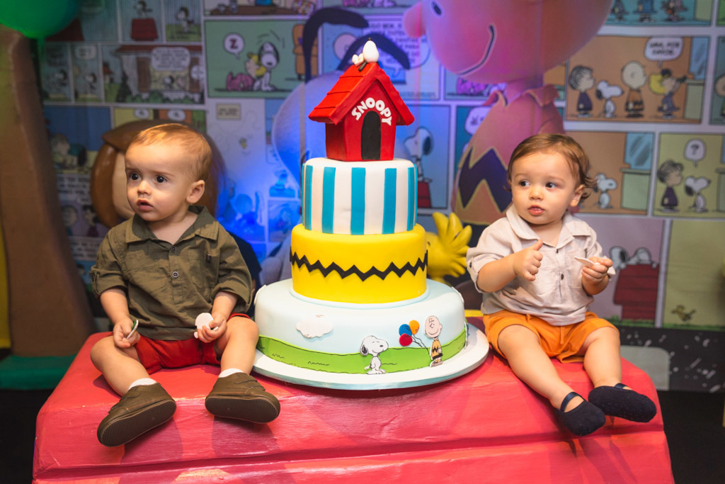 Aniversario infantil - Pedro e Gabriel 1 ano - Temas snoopy - Festa & Cia - Nitreói /RJ