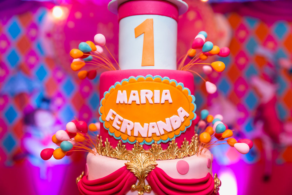 Aniversário infantil Maria Fernanda - 1 ano - Casa de Festas Lajedo - Vargem Pequena - Tema Circo Menina