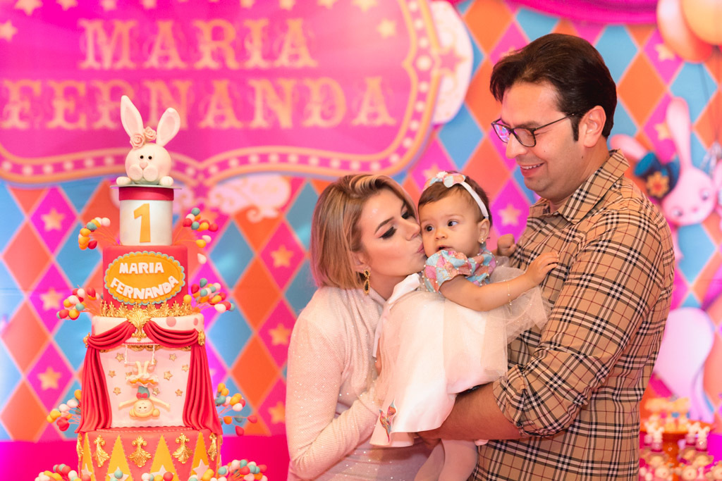 Aniversário infantil Maria Fernanda - 1 ano - Casa de Festas Lajedo - Vargem Pequena - Tema Circo Menina