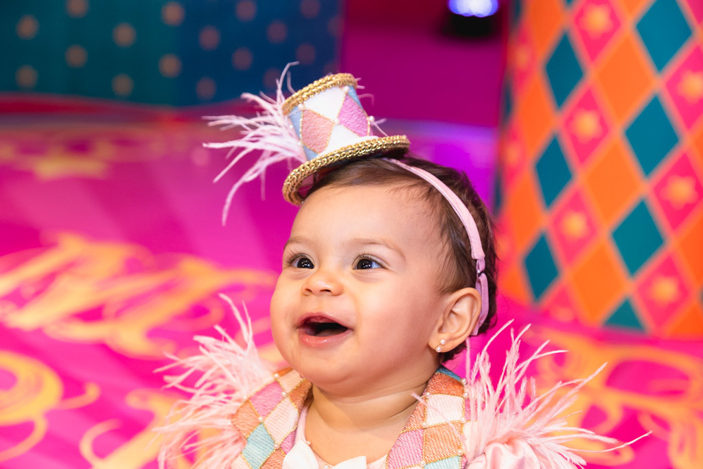 Aniversário infantil Maria Fernanda - 1 ano - Casa de Festas Lajedo - Vargem Pequena - Tema Circo Menina