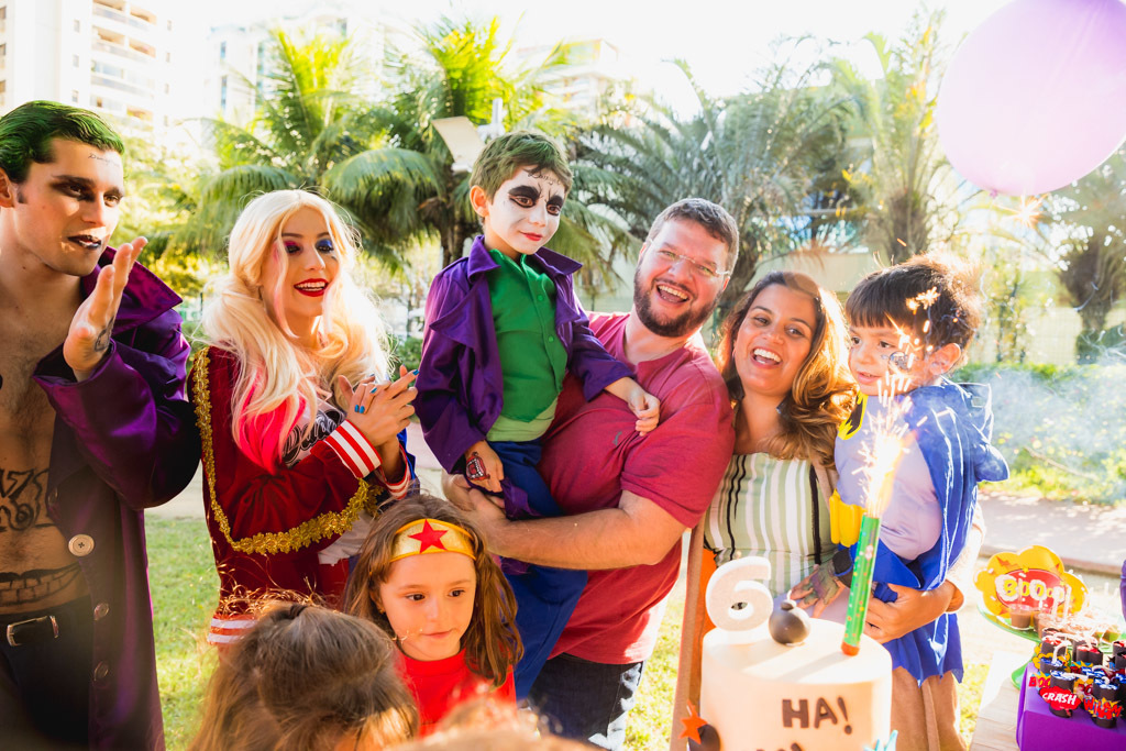 Davi 6 anos - aniversario infantil - tema vilões - coringa e batman - piquenique de aniversario - festa infantil - Arlequina 