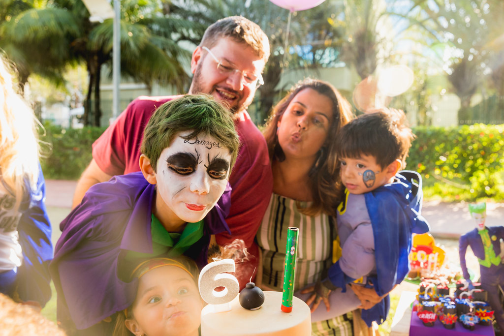 Davi 6 anos - aniversario infantil - tema vilões - coringa e batman - piquenique de aniversario - festa infantil - Arlequina 