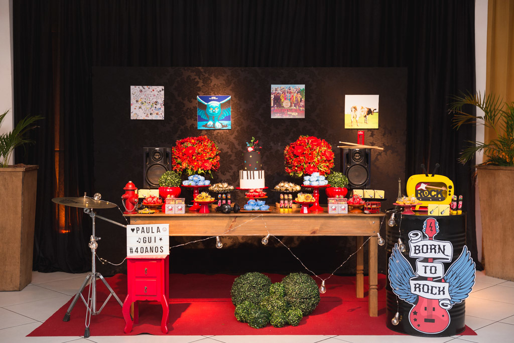 Paula & Gui & Gabriel - festa tema rock - aniversário de 40 anos - aniversário pais e filhos - Casa Fróes SF