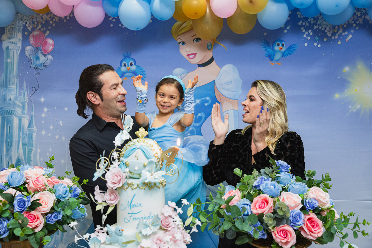 Maria Fernanda 4 anos aniversario infantil na barra da tijuca tema princesa cinderela festa de menina criança feliz