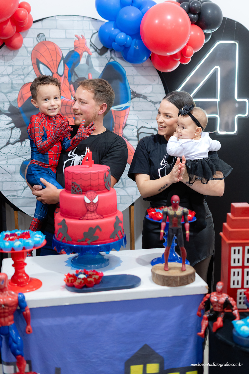 Joaquim 4 anos Murilo Santos Fotografia Castro Campos Gerais Paraná Festa Alegria Família Sony Criança Aniversario Infantil Parabens Homem Aranha Heroi