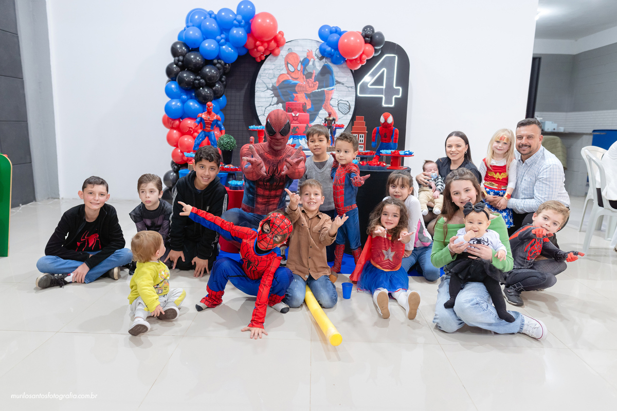Joaquim 4 anos Murilo Santos Fotografia Castro Campos Gerais Paraná Festa Alegria Família Sony Criança Aniversario Infantil Parabens Homem Aranha Heroi