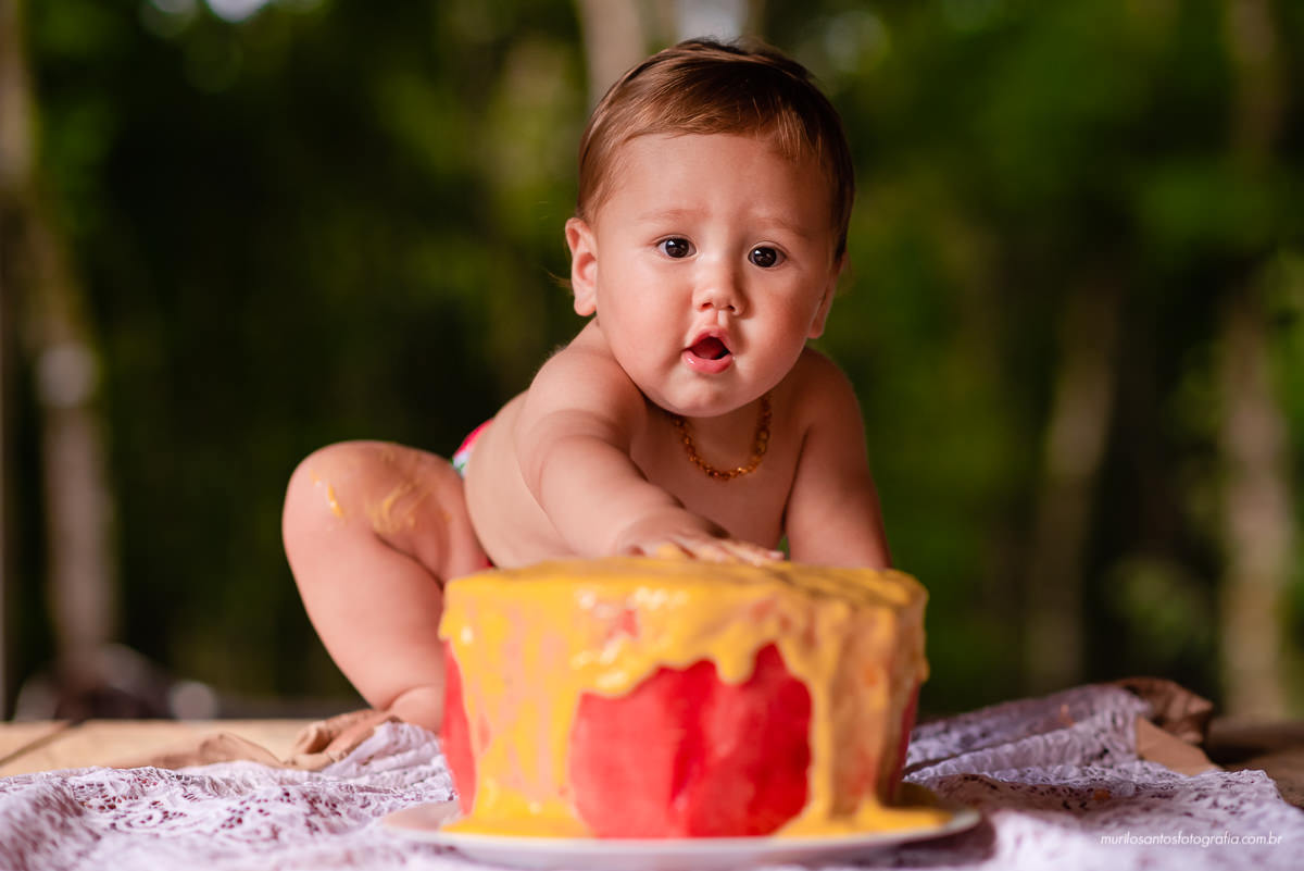Murilo Santos Fotografia Ensaio Externo Ensaio Smash The fruit Cícero Ensaio Pessoal Criança Infantil Alegria Espontaneo Bolo de fruta Manga Smash the cake Castro Paraná