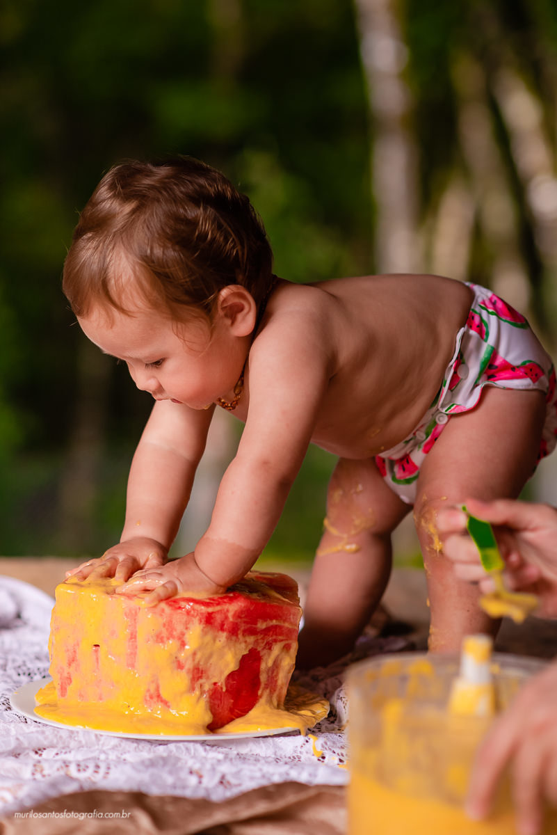 Murilo Santos Fotografia Ensaio Externo Ensaio Smash The fruit Cícero Ensaio Pessoal Criança Infantil Alegria Espontaneo Bolo de fruta Manga Smash the cake Castro Paraná