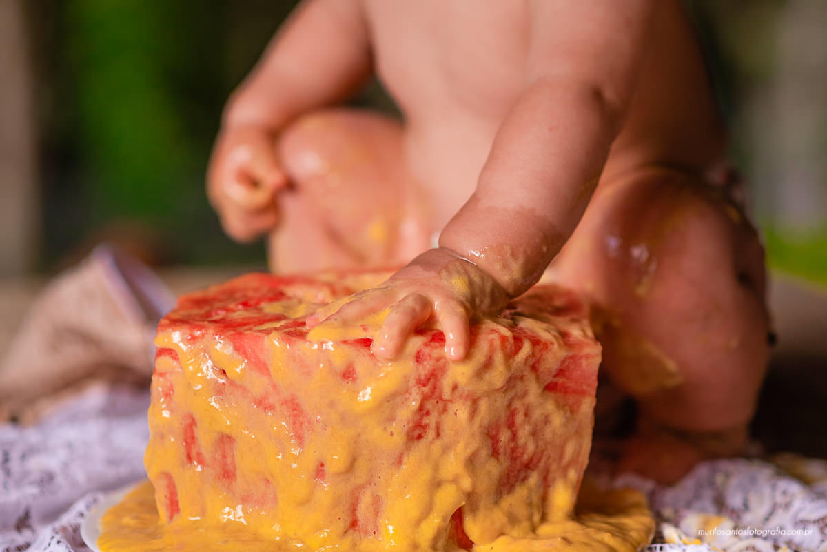 Murilo Santos Fotografia Ensaio Externo Ensaio Smash The fruit Cícero Ensaio Pessoal Criança Infantil Alegria Espontaneo Bolo de fruta Manga Smash the cake Castro Paraná