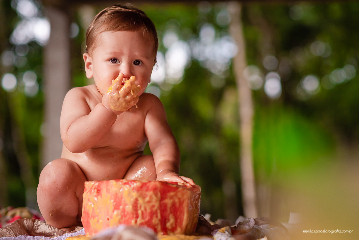 Murilo Santos Fotografia Ensaio Externo Ensaio Smash The fruit Cícero Ensaio Pessoal Criança Infantil Alegria Espontaneo Bolo de fruta Manga Smash the cake Castro Paraná