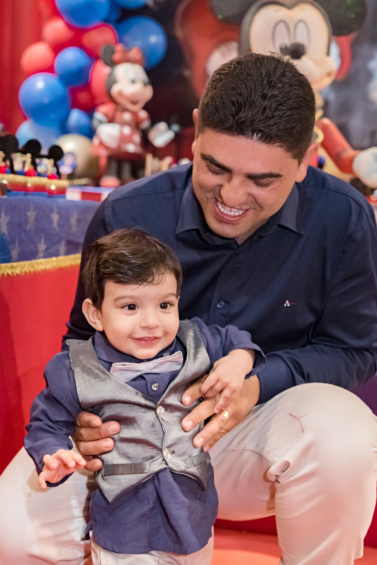 com o papai na festa de criança 